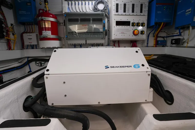 Slide: The Image of Seakeeper 6 stabilizer in 2025 Sabre 45 Salon Express engine room. - 38