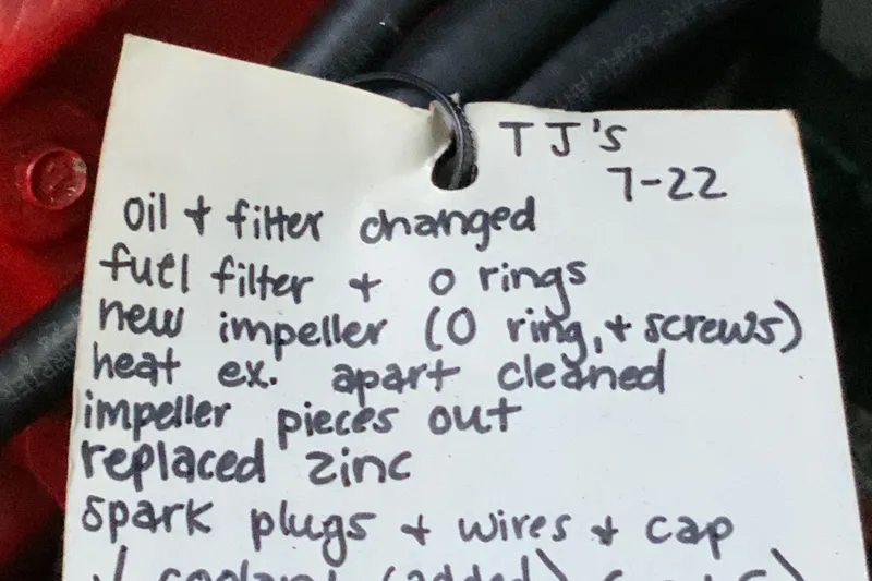 Slide: The Image of Maintenance checklist for 2000 Sea Ray Sundancer, including oil change and impeller replacement. - 17