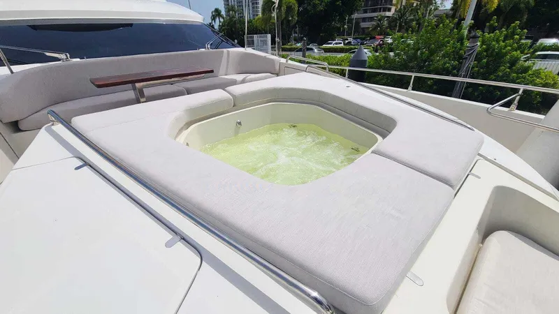 Slide: The Image of Luxury yacht Dominator 800 (2015) with a built-in jacuzzi on deck. - 13