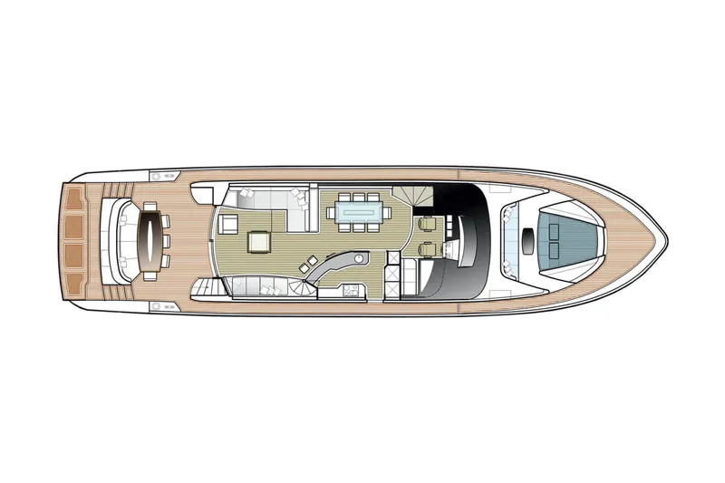 Slide: The Image of Top view layout of 2015 Dominator 800 yacht interior design. - 35