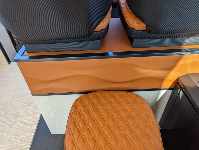 Slide: The Image of Luxurious interior of 2023 Astondoa 677 Coupe with quilted leather seating. - 29