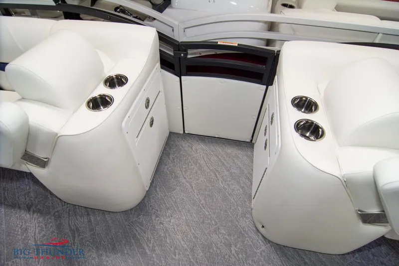 Slide: The Image of Interior seating of JC NEPTOON 25 TT SPORT 2022 boat with cup holders. - 20