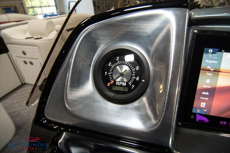 Slide: The Image of Close-up of 2022 JC NEPTOON 25 TT SPORT boat RPM gauge and control panel. - 28