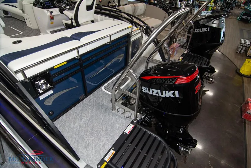 Slide: The Image of 2022 JC NEPTOON 25 TT SPORT boat with dual Suzuki outboard motors. - 45