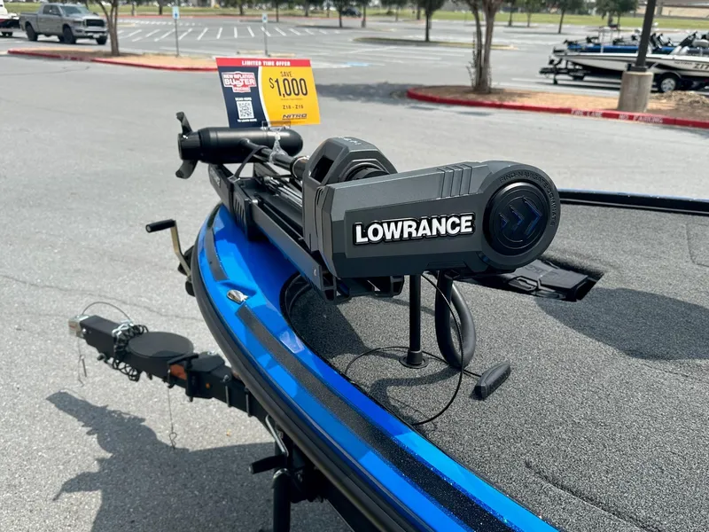 Slide: The Image of 2023 Nitro Z18 boat with Lowrance equipment in a parking lot. - 4