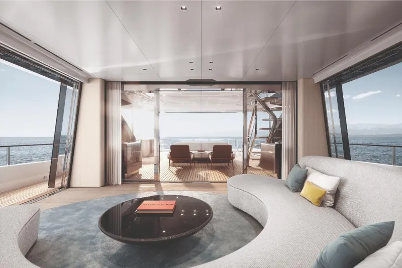 Slide: The Image of Luxurious interior of 2023 Azimut Grande 36M yacht with ocean view. - 4