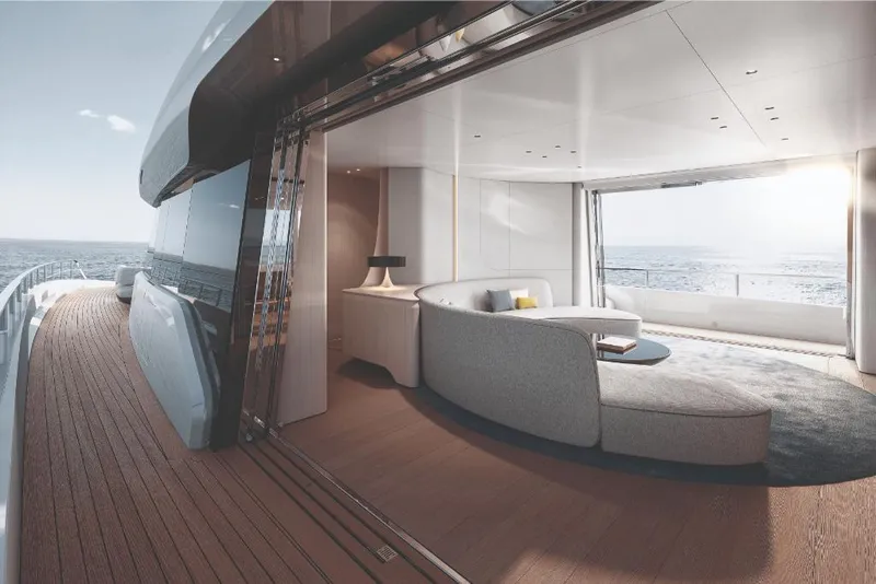 Slide: The Image of Luxurious interior of 2023 Azimut Grande 36M yacht with ocean view. - 5
