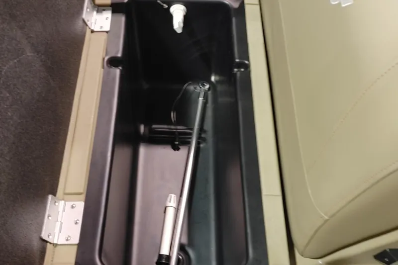 Slide: The Image of 2024 Starcraft EX 18 F storage compartment with hydraulic lift. - 10