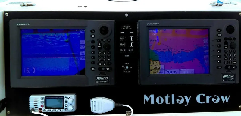 Slide: The Image of Navigation and sonar equipment on a 2000 Al Dhaen 360 Open Fisher boat. - 8