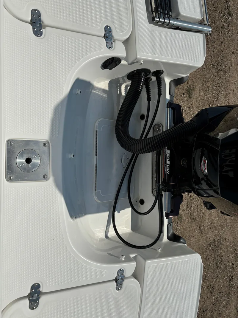 Slide: The Image of Tahoe 1950 boat engine compartment, 2023 model, featuring sleek design and modern components. - 7