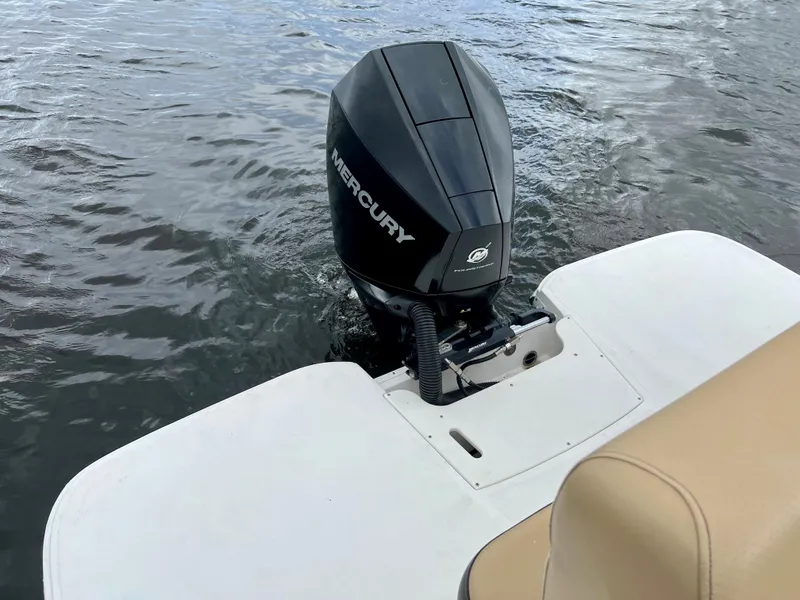 Slide: The Image of 2020 Sea Ray SDX 250 boat with Mercury outboard motor on water. - 21
