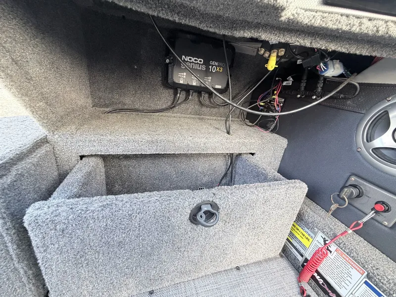 Slide: The Image of Interior of 2022 Alumacraft Edge 175 Sport with electronics and speaker. - 23