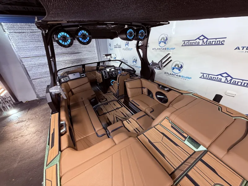 Slide: The Image of Interior of 2023 Supra SA 550 boat with luxurious features. - 17