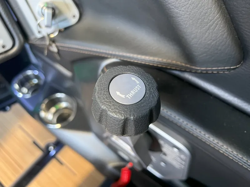 Slide: The Image of Close-up of the throttle control in a 2023 Supra SA 550. - 35