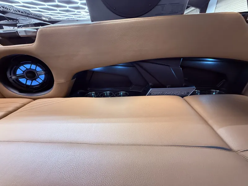 Slide: The Image of Interior of 2023 Supra SA 550 with speaker and leather seats. - 38