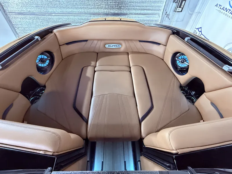 Slide: The Image of 2023 Supra SA 550 interior with luxurious leather seating. - 39