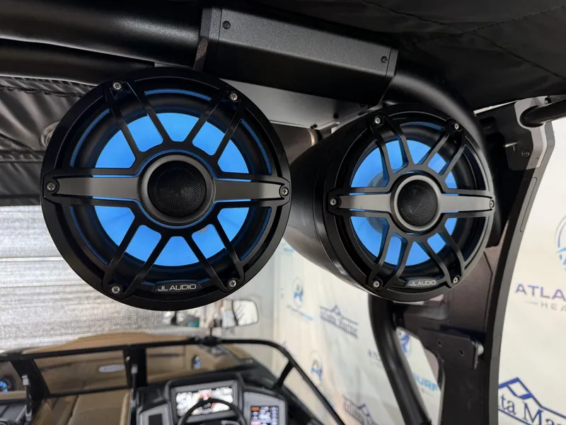 Slide: The Image of JL Audio speakers in 2023 Supra SA 550 boat. - 42