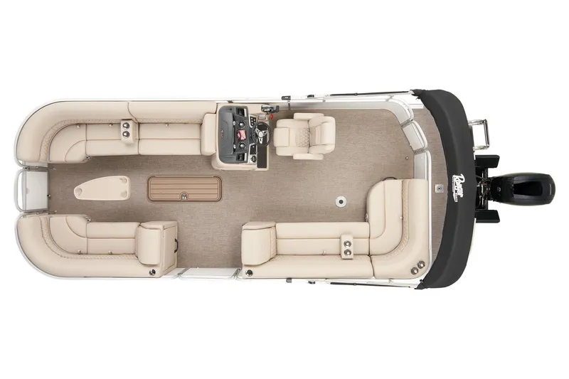 Slide: The Image of 2023 Ranger Reata 223C pontoon boat interior layout, top view. - 7