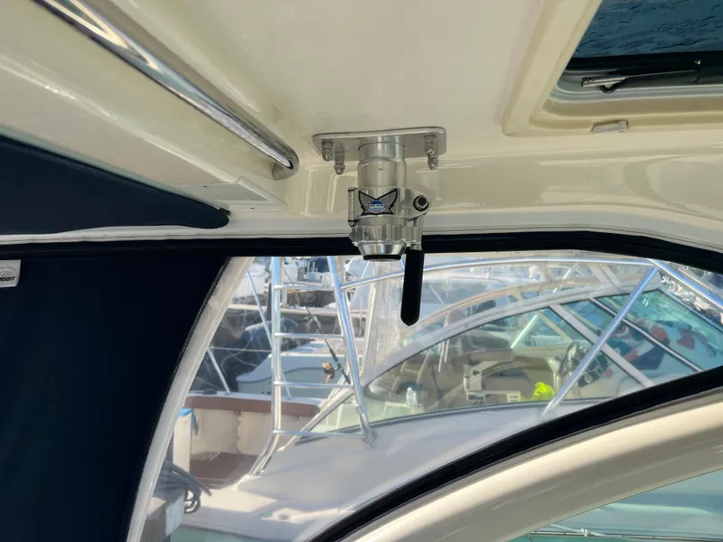 Slide: The Image of Interior view of 2014 Pursuit 345 OS boat with mounted equipment. - 41