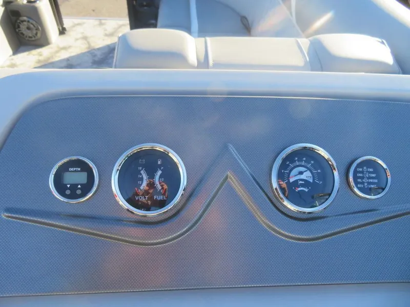 Slide: The Image of Dashboard of 2023 Crest Classic DLX 220 SLSC CPT DLX pontoon boat. - 10