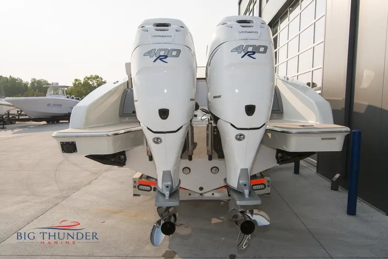 Slide: The Image of 2019 Donzi 41 GT with twin Mercury 400R outboard engines at Big Thunder Marine. - 11