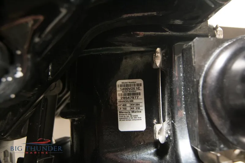 Slide: The Image of Close-up of 2019 Donzi 41 GT engine part with Mercury Marine label. - 15