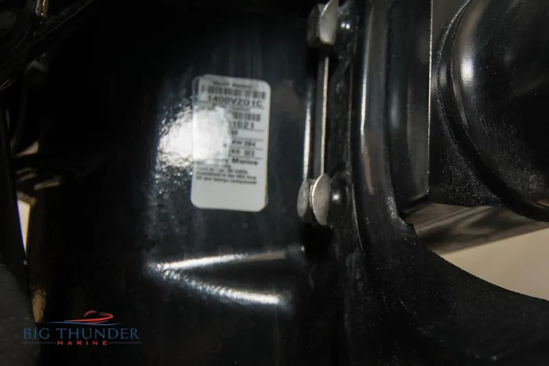 Slide: The Image of Close-up of 2019 Donzi 41 GT engine part with Big Thunder Marine logo. - 16