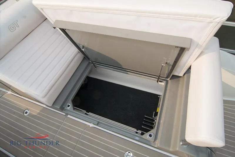 Slide: The Image of 2019 Donzi 41 GT boat storage compartment with open hatch. - 30