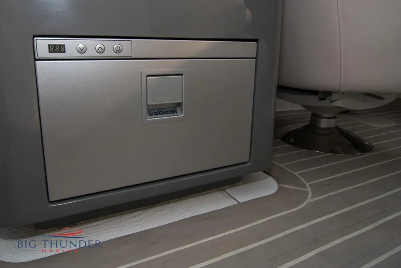 Slide: The Image of Built-in refrigerator in 2019 Donzi 41 GT boat interior. - 44