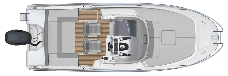 Slide: The Image of Top view of 2024 Jeanneau Leader 7.5 WA S3 boat layout. - 12