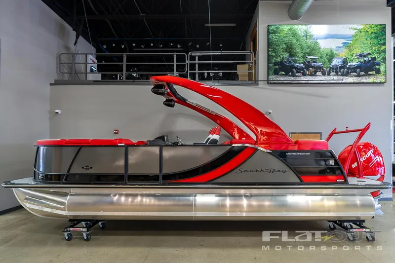 Slide: The Image of 2023 South Bay 523 RS 3.0 Plus Arch 400HP pontoon boat in showroom. - 11