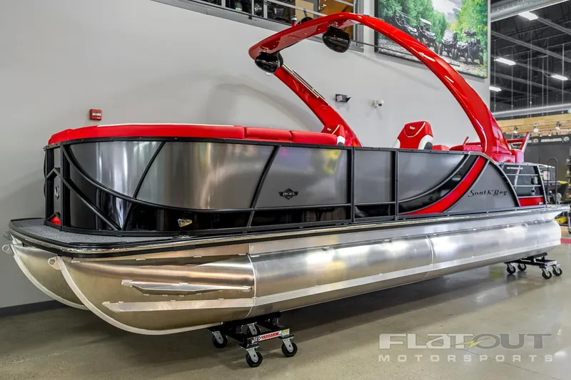 Slide: The Image of 2023 South Bay 523 RS 3.0 Plus Arch 400HP pontoon boat in showroom. - 12