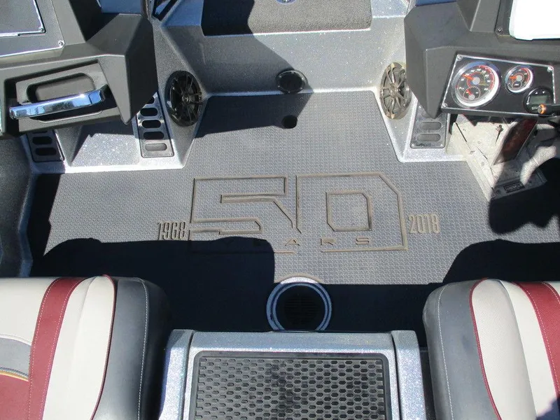 Slide: The Image of 2018 Ranger Z521L ICON boat interior with 50th anniversary logo. - 6