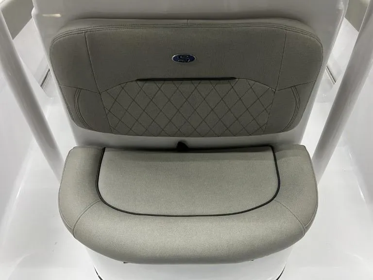 Slide: The Image of 2023 Sportsman 211 Heritage boat seat with quilted design and logo. - 22