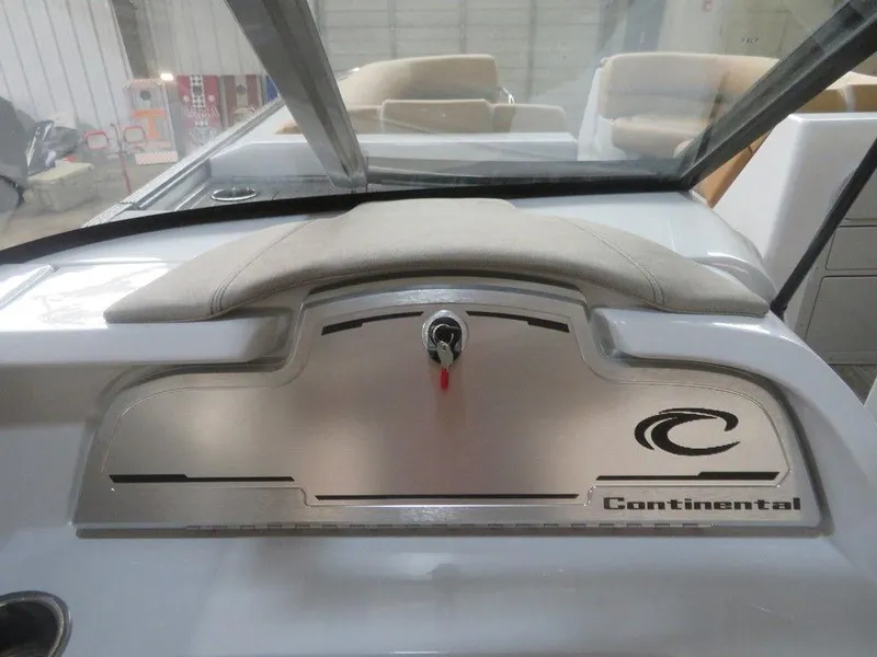 Slide: The Image of 2023 Crest Continental 270 NX SLS Twin boat dashboard with windshield. - 28