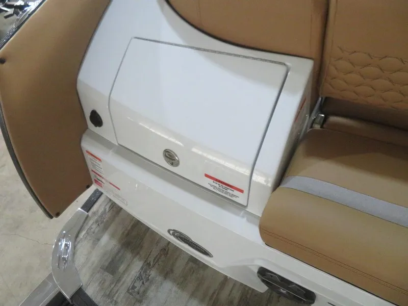 Slide: The Image of 2023 Crest Continental 270 NX SLS Twin boat interior seating and storage compartment. - 36