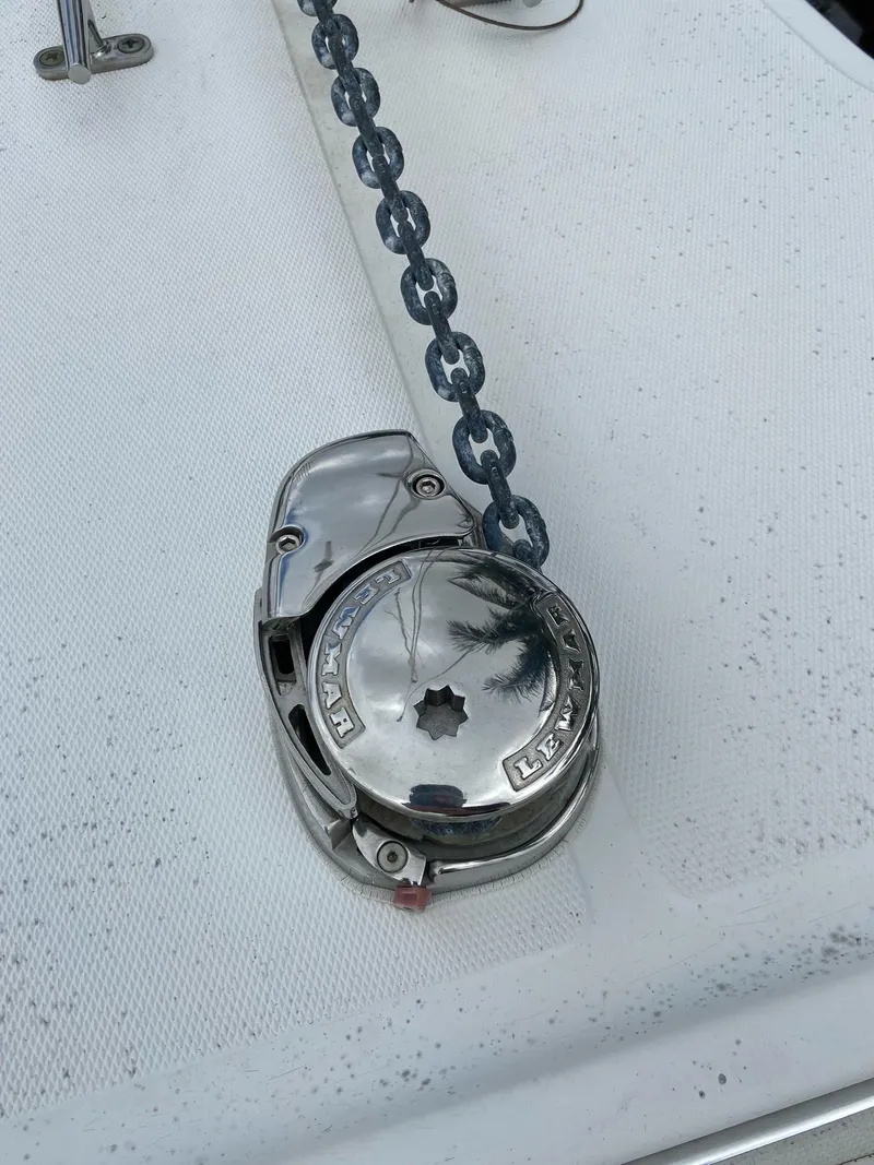 Slide: The Image of Anchor windlass on a 2000 Stamas 290 Tarpon boat. - 10