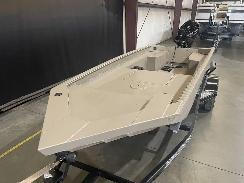 Slide: The Image of 2023 Legend Craft Bandit 1548SS Mid Deck boat in a showroom. - 7