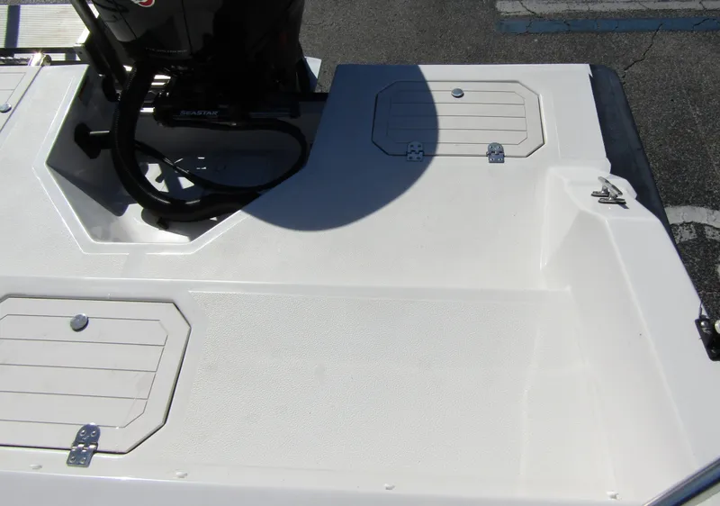 Slide: The Image of 2023 Starcraft SVX 210 OB boat deck with storage compartments. - 29
