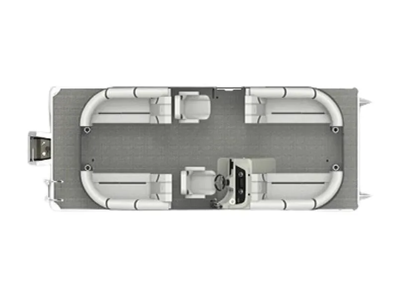 The Image of 2023 Crest Classic LX 200 SLC CPT pontoon boat, top view layout. - 1
