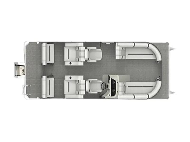 The Image of Top view of 2023 Crest Classic LX 220 SLRC pontoon boat layout. - 1