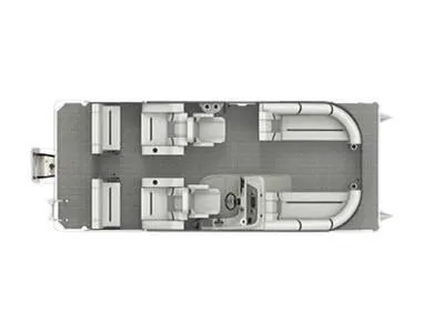 The Image of Top view of 2023 Crest Classic Platinum 240 SLRC pontoon boat layout. - 1