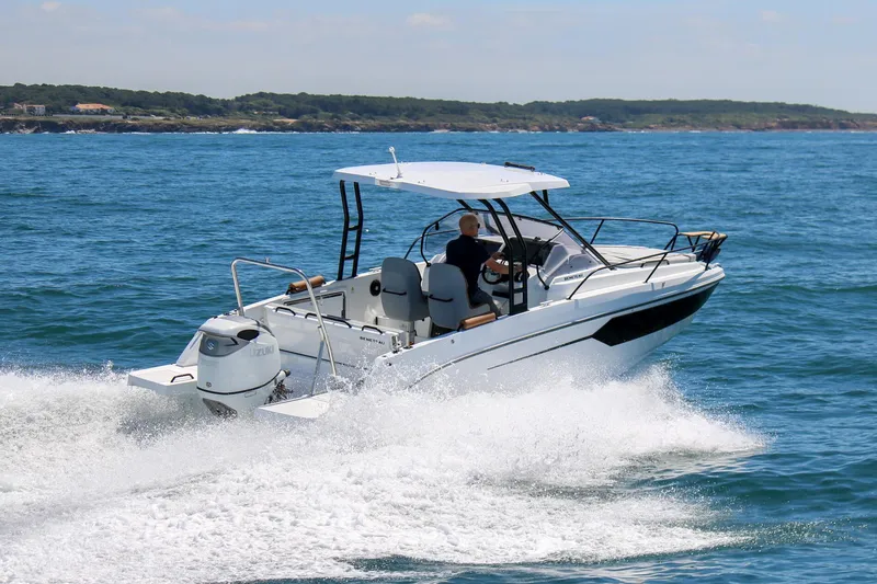 Slide: The Image of 2024 Beneteau Flyer 8 SUNdeck cruising on open water. - 13