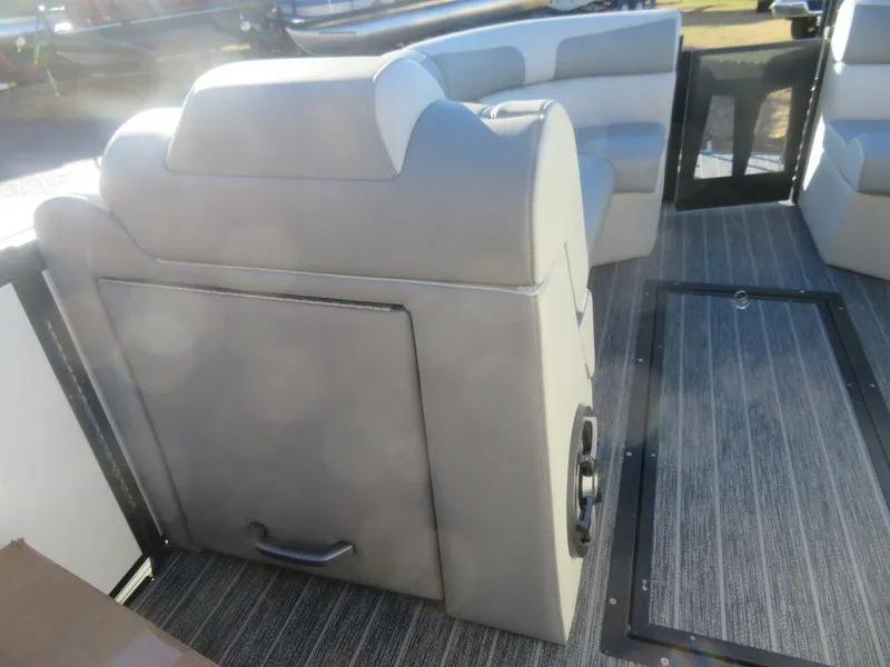 Slide: The Image of 2023 Montara SURF BOSS MT2.0 25 interior seating and storage compartment. - 16