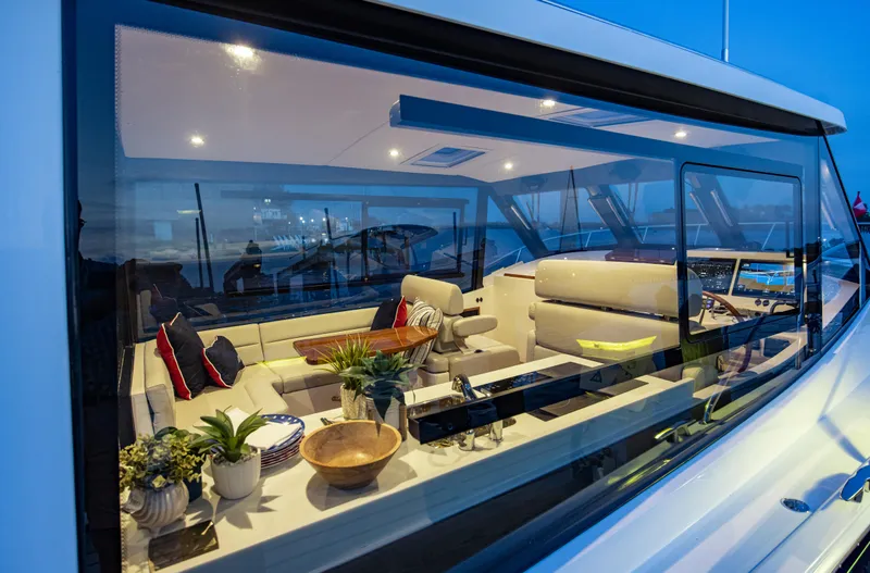 Slide: The Image of Luxurious interior of 2025 MJM 42 yacht with elegant seating and decor. - 24