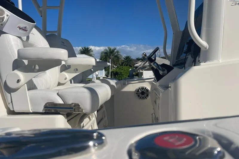 Slide: The Image of Interior view of a 2020 Cobia 301 Center Console boat. - 7