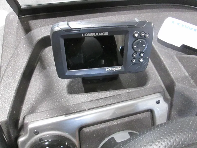 Slide: The Image of 2023 Tracker Pro Guide V-175 WT with Lowrance Hook fish finder. - 18