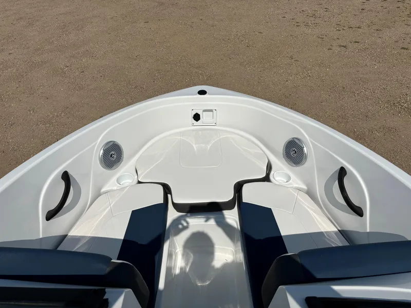 Slide: The Image of 2023 Tahoe 185 S boat interior with seating and speakers. - 17