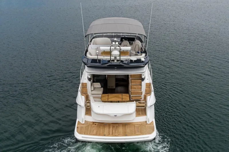 Slide: The Image of 2024 Princess F45 yacht on water, rear view. - 8