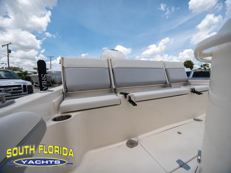 Slide: The Image of 2023 ShearWater 260 Carolina boat seating area, South Florida Yachts. - 20